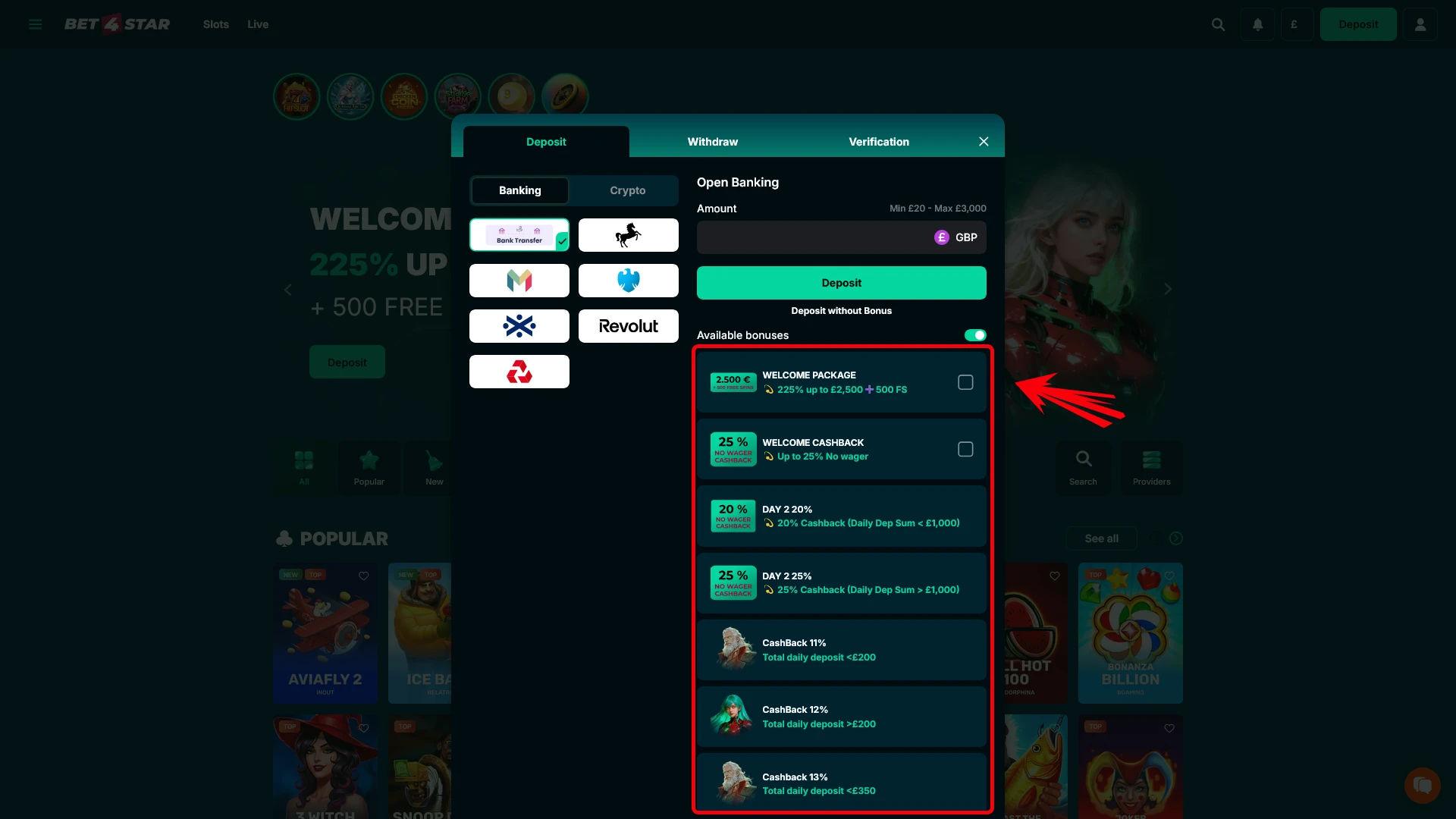 Confirm your Bet4Star Registration bonus activation to start playing.
