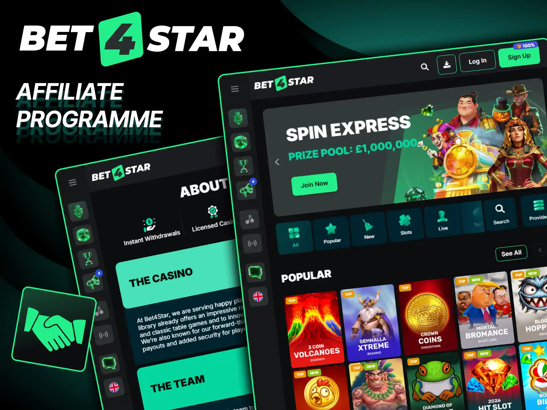 Join the Bet4Star affiliate programme to earn commission from referred players.