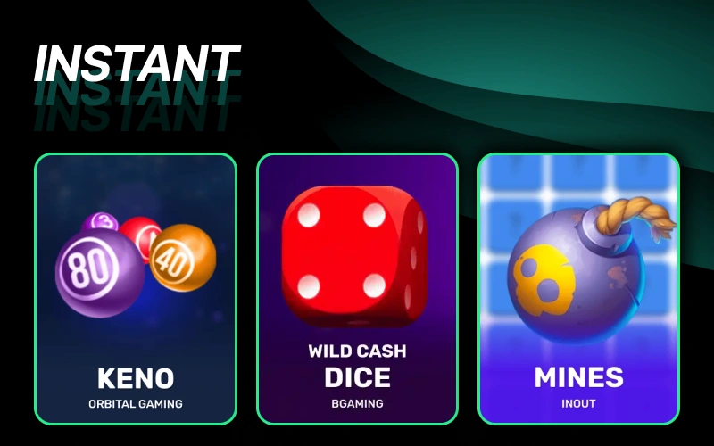 Enjoy fast-paced instant games listed in the Bet4Star casino section.