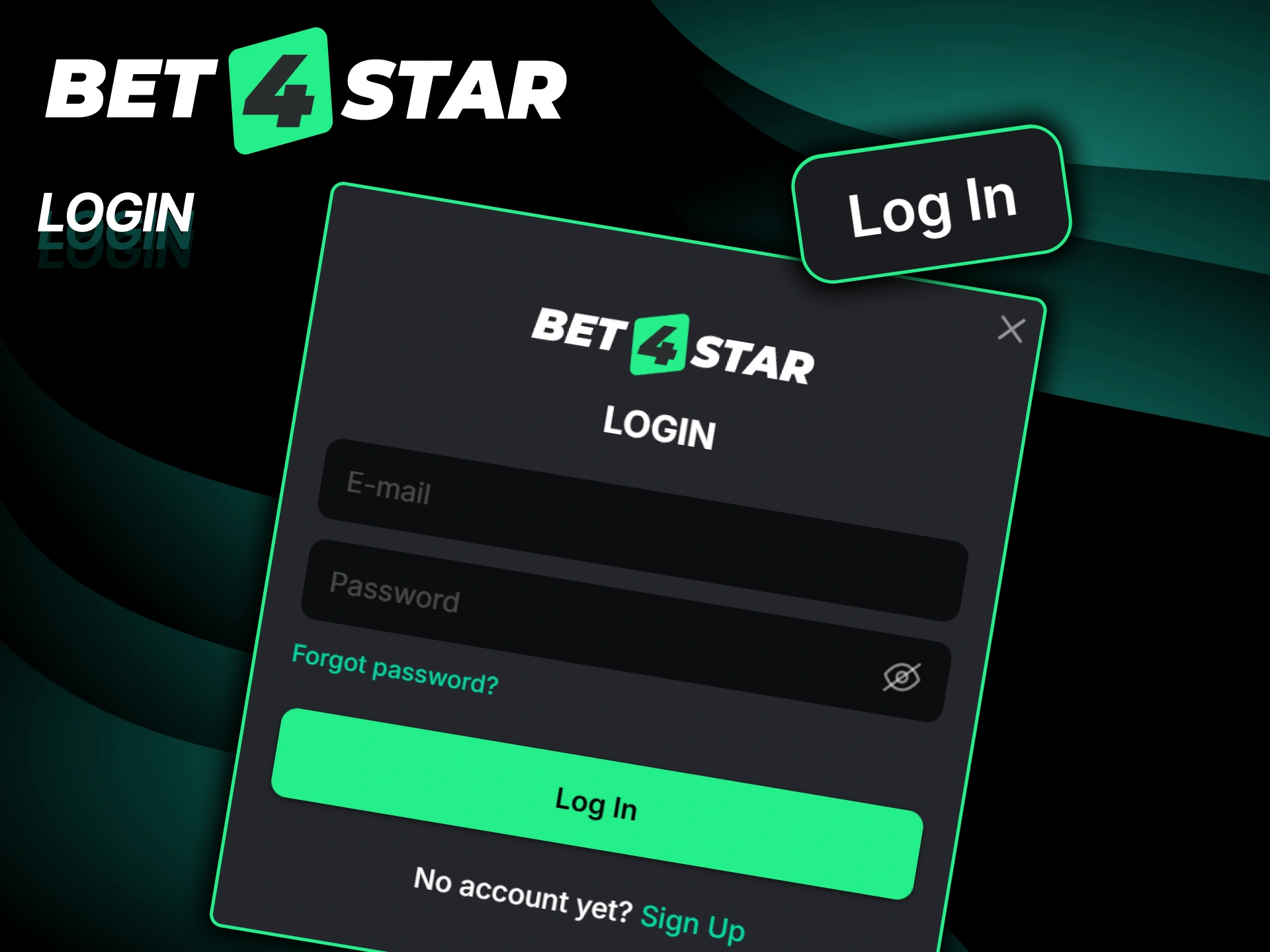 Access your profile via the Bet4Star website login form.
