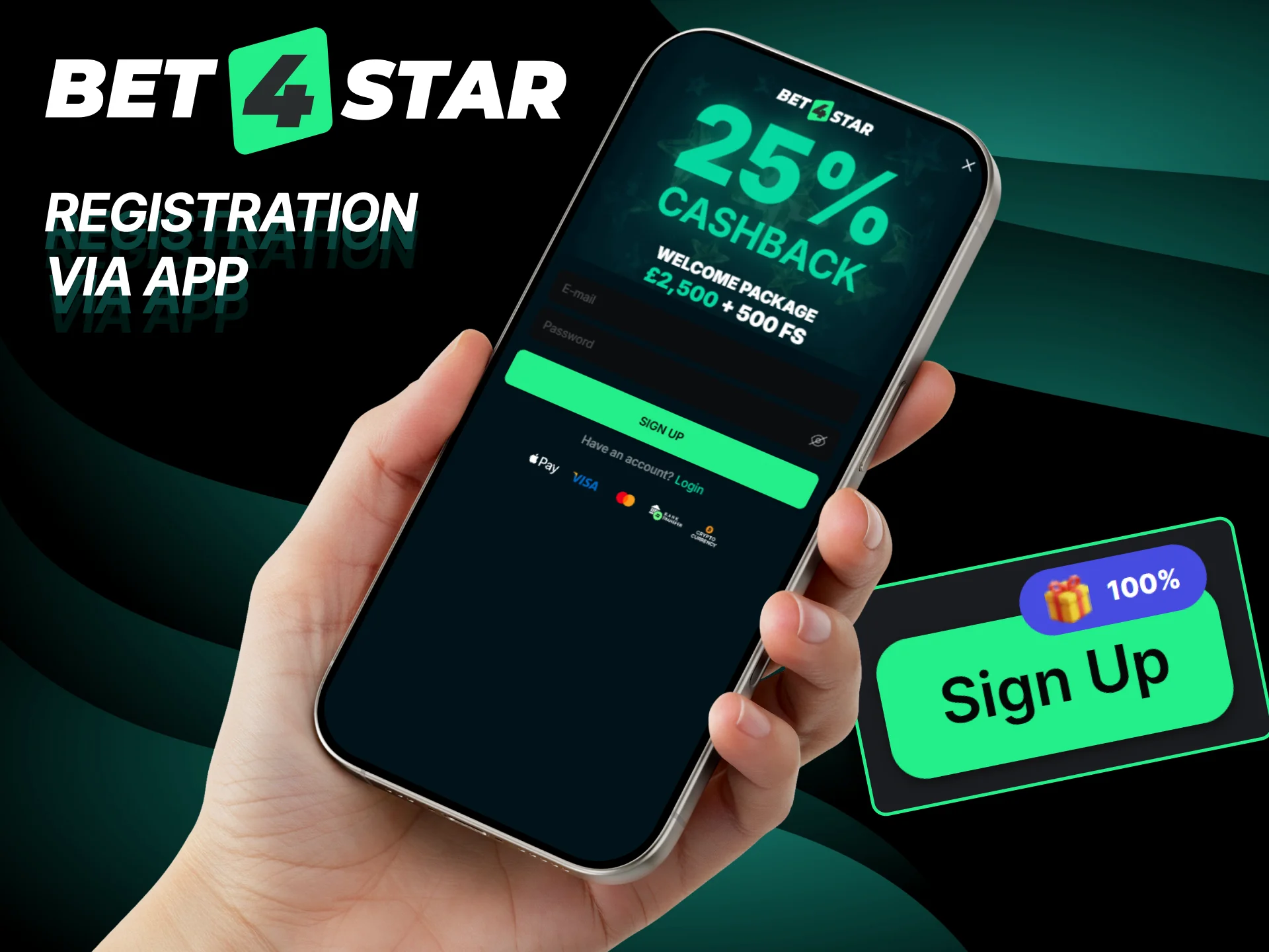 Sign up using the Bet4Star mobile app and play anywhere.